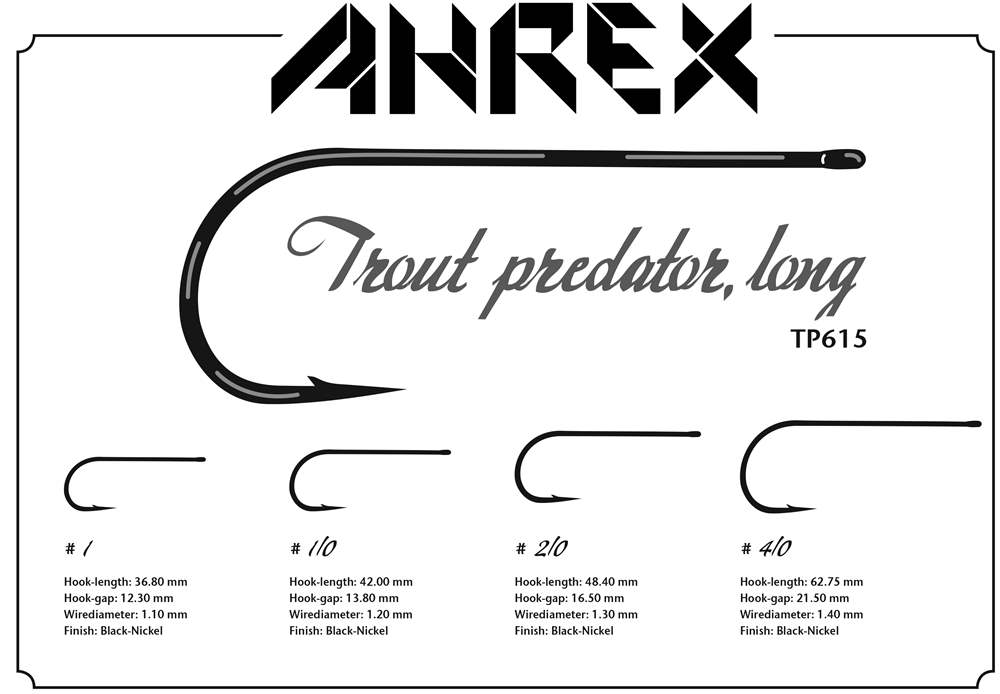 Ahrex Tp615 Trout Predator Long #1 Fly Tying Hooks